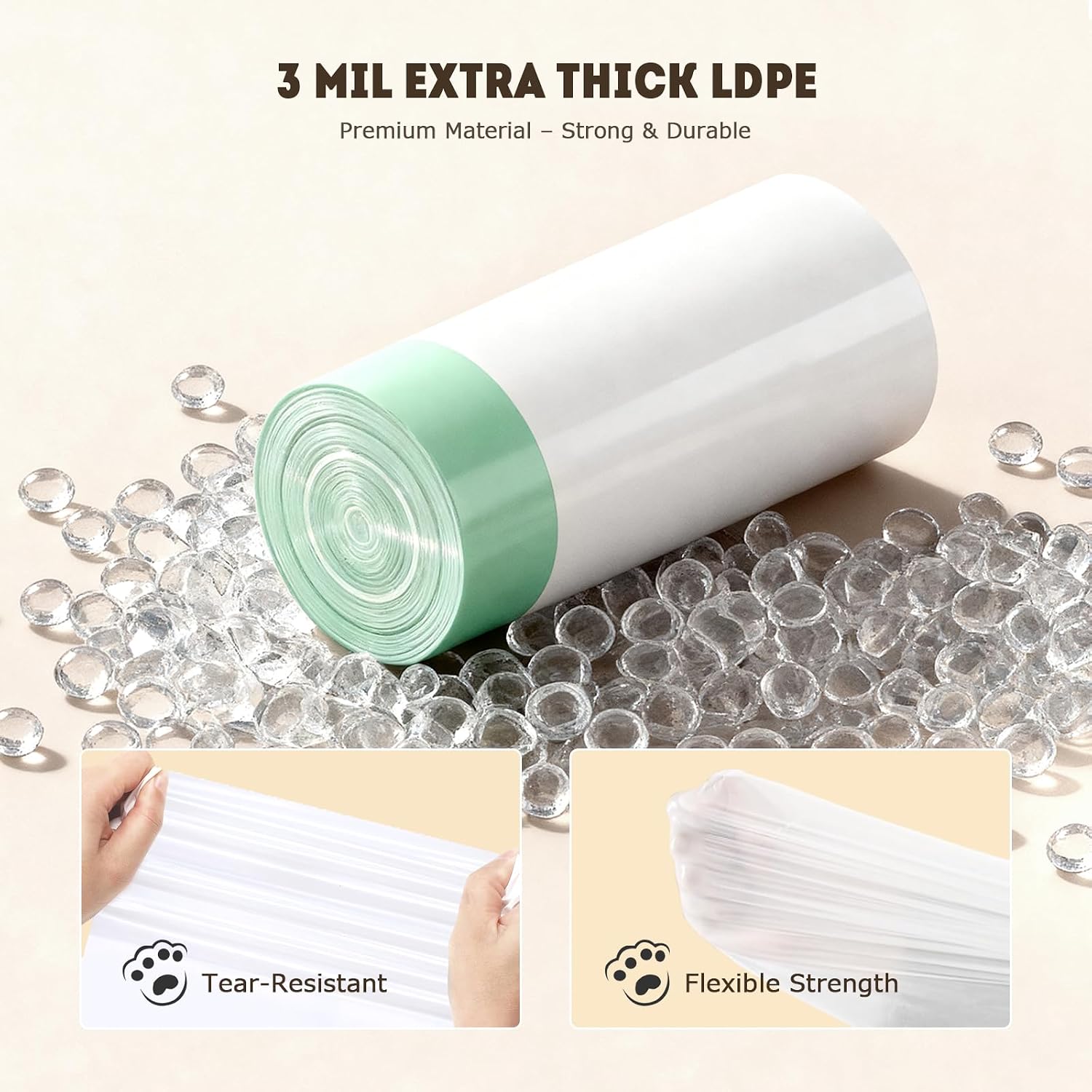 120PCS Automatic Cat Litter Box Liners Bags for MeoWant MW-SC01 SC02 SC09 | 3 Mil Thick Bags with Drawstring Design, Tear Resistant & Leak Resistant Replacement Liners for Self-Cleaning Litter Boxes