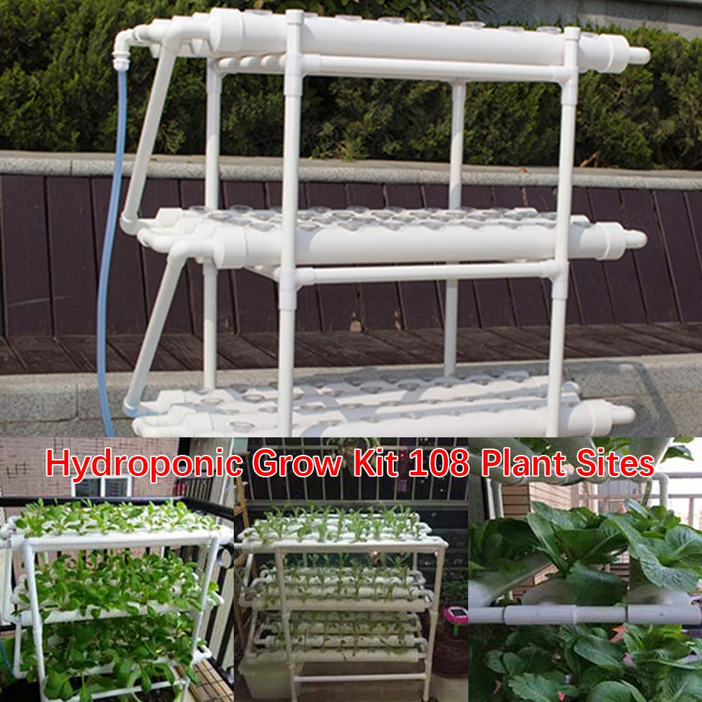 Sistema de cultivo hidropónico | 3 niveles 108 plantas | Respetuoso con el medio ambiente, altos rendimientos, fácil manejo | PVC-U