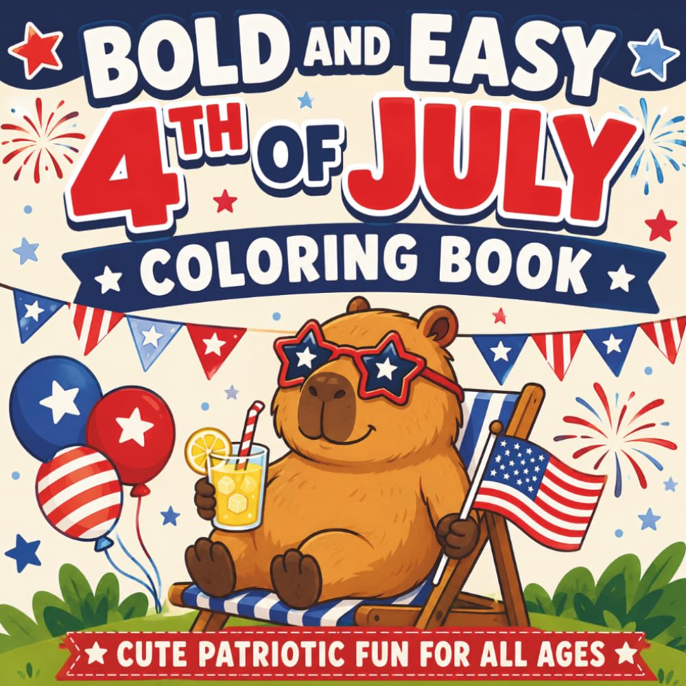 Bold and Easy 4th of July Coloring Book: Cute Patriotic Fun for All Ages