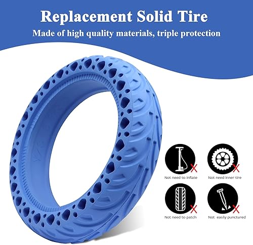 Miniatura 3 de Scooter Solid Tire, Amitor Solid Tires for 8.5 inch Electric Scooter Replacement Wheels (2 Pcs) - Blue
