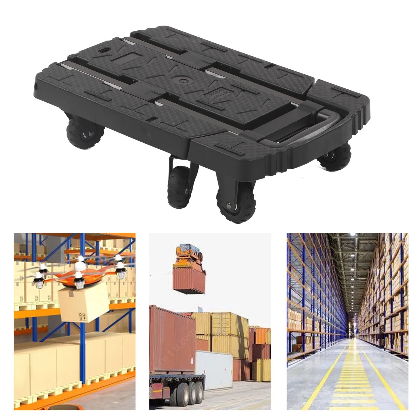 Folding Hand Truck, Heavy Duty Dolly Cart Wide Application for Luggage Handling