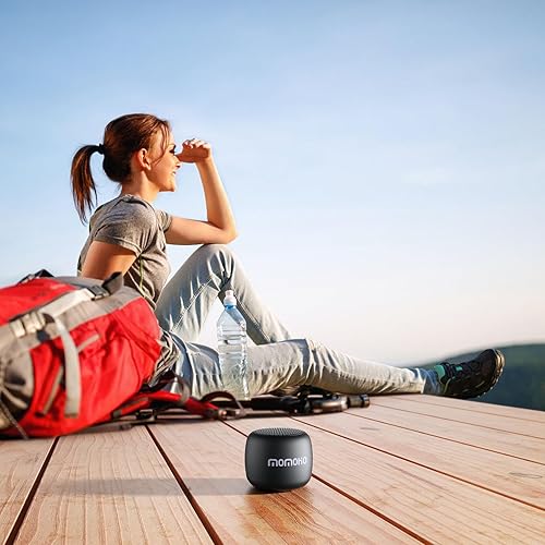 Miniatura 7 de Mini altavoz Bluetooth inalámbrico pequeño altavoz Bluetooth con micrófono integrado, TWS portátil para viajes, fiesta, regalo, portátil al aire