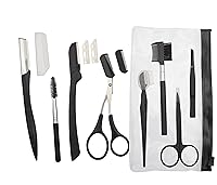 Vista 1 de Set de aseo de cejas Kit de recorte de cejas, herramientas para cejas, tijeras de cejas cepillo de recorte (11 piezas)