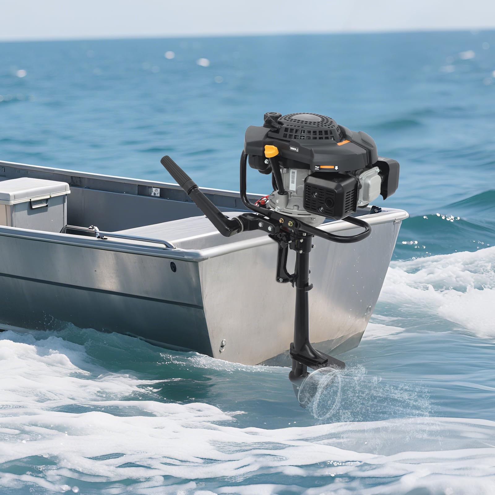 Motor fueraborda de 4 tiempos, 9 HP 3600 RPM, motor fueraborda de gasolina con CDI y Refrigeración por aire, motores fueraborda de 224 cc para barcos, motor para botes inflables, barcos de pesca