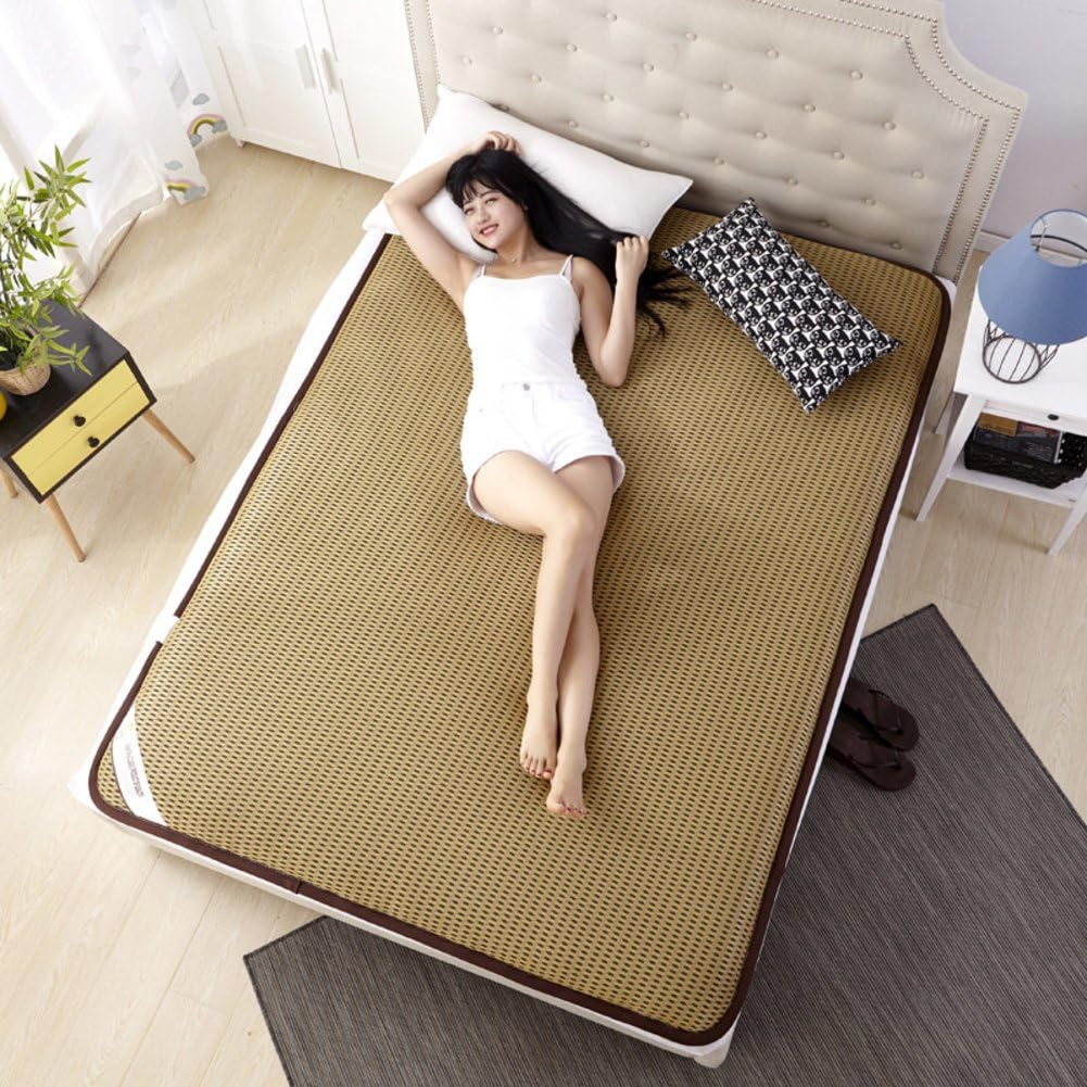 Japanese Sleeping Tatami Floor mat, Foldable Futon Mattress mat Pad Topper Bed roll For bed Studtents Dorm Home Meditaion -E 120x200cm(47x79inch)