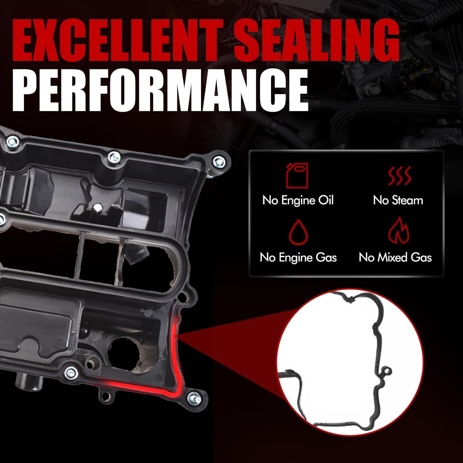 MITZONE Engine Valve Cover Compatible with 2013-2016 Ford Escape 2014-2019 Fiesta 2013-2014 Fusion 1.6L Replace# BM5Z-6582-A