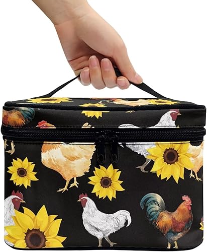 Vista 179 de doginthehole Bolsa de maquillaje, bolsa de cosméticos de viaje, bolsa de aseo portátil grande, organizador de accesorios para mujeres y niñas