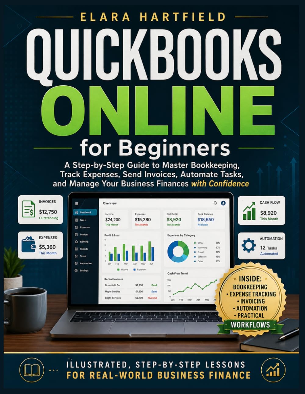 QuickBooks Online for beginners: A Step-by-Step Guide to Master Bookkeeping, Track Expenses, Send Invoices, Automate Tasks, and Manage Your Business Finances with Confidence