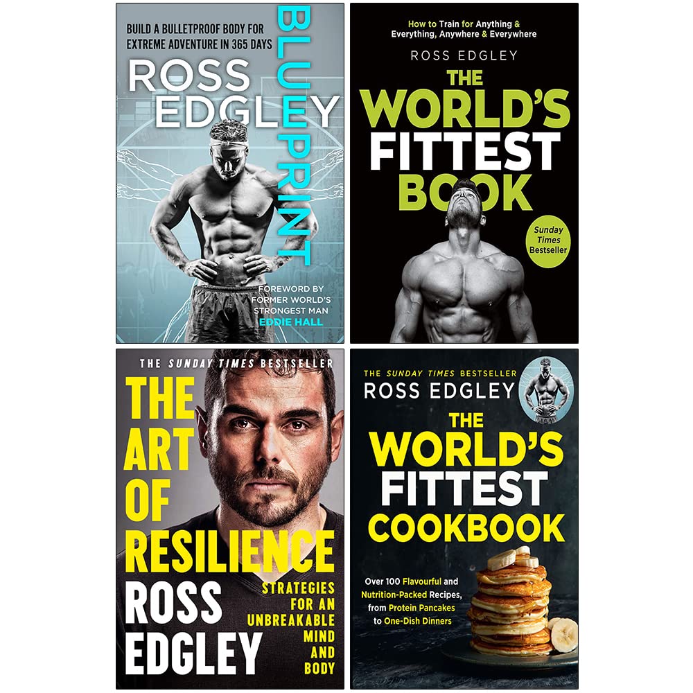 Harpercollins/Sphere Ltd Ross Edgley Collection 4 Books Set (Blueprint[Hardcover], The World's Fittest Book, The Art of Resilience, The World’s Fittest Cookbook)