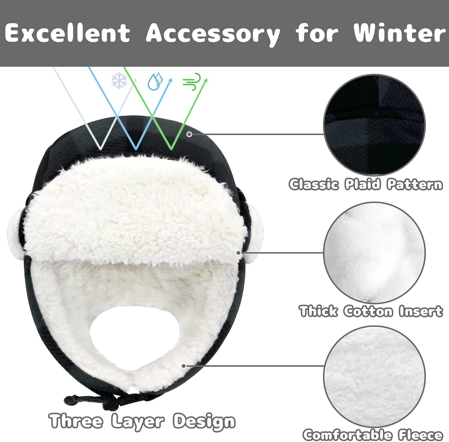 Olreco Toddler Winter Hat Baby Winter Hat Warm Fleece Lined Kids Trapper Hats Toddler Hats for Boys Girls Kid Snow Essentials - Image 3