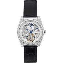 HERITOR Daxton Automatic Watch for Men 43mm Mens Watch with Jeweled Automatic Movement, 316L Stainless Steel Case, Genuine Leather Strap