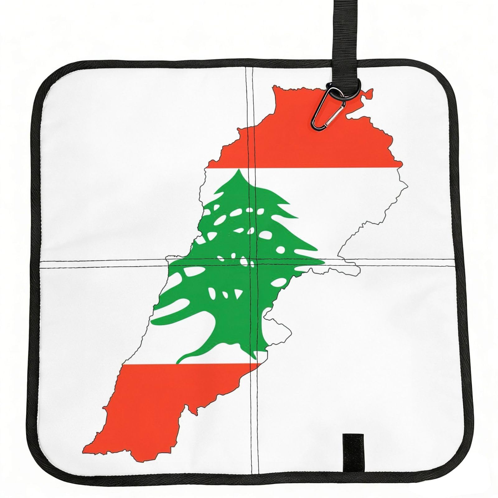 UVBDF Lebanon Flag Map Print Outdoor Sitting Cushion Folding Seat Pad Compact Portable Picnic Bench Cushion Mat