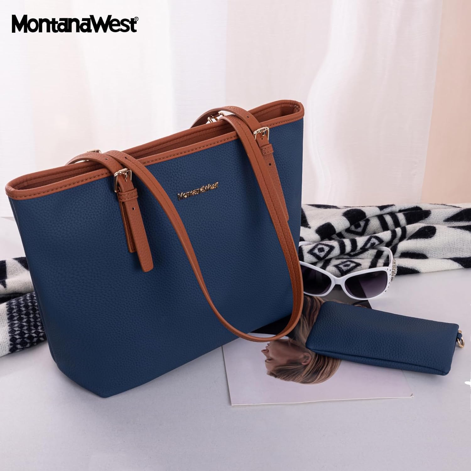 Montana West Tote Bags Vegan Leather Purses and Handbags for Women Top Handle Ladies Shoulder Bags - Image 2