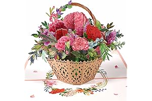 Greeting Art Pop-Up Flower Basket Card for Delightful Celebrations