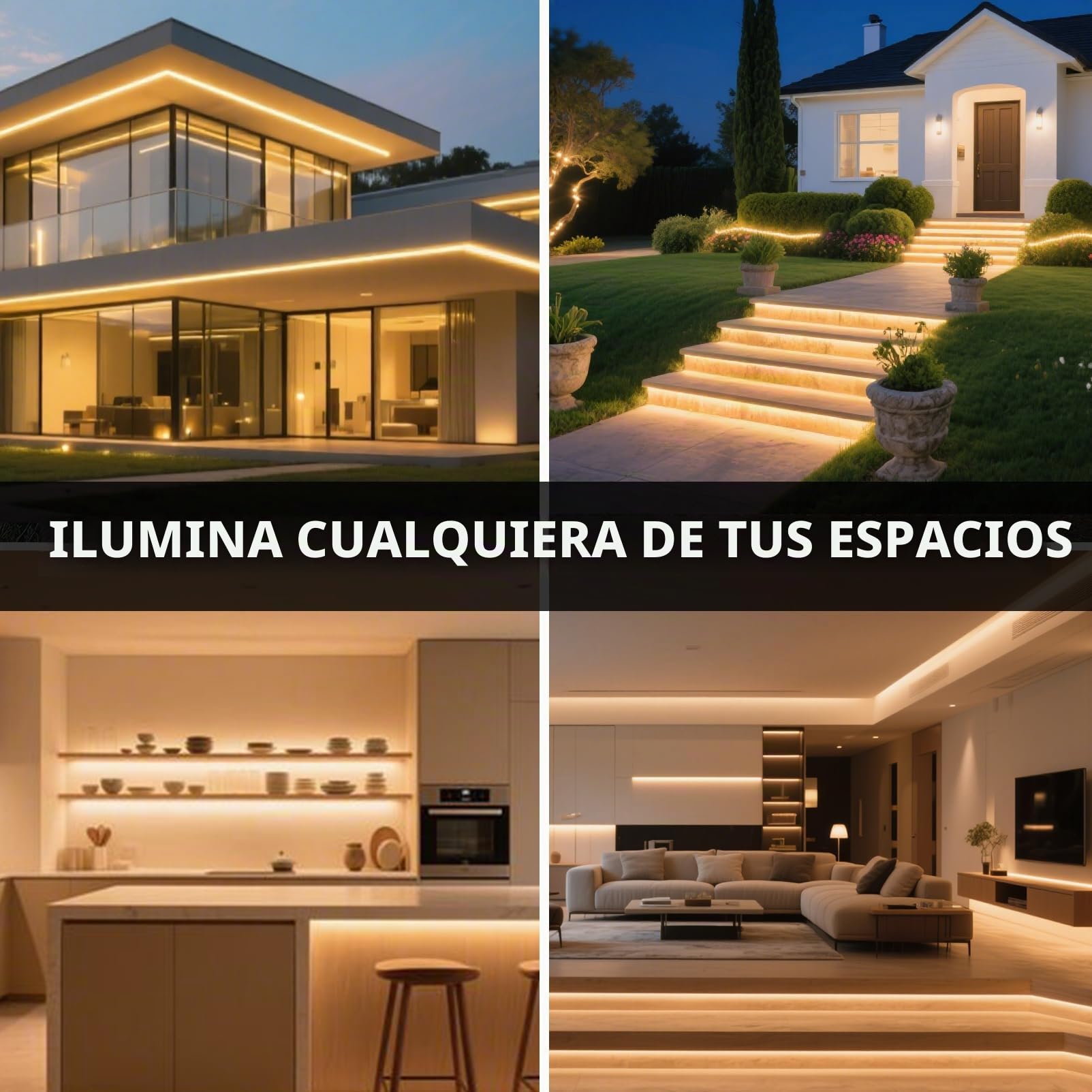 10 Metros Neon Tira de Luces LED Habitacion Sin Transformador Silicona 220V Tiras LED de Interior Exterior Impermeable IP65 Blanco Cálido 3000K Fita Leds Strip Neón Flexible 10m 120 LED/m