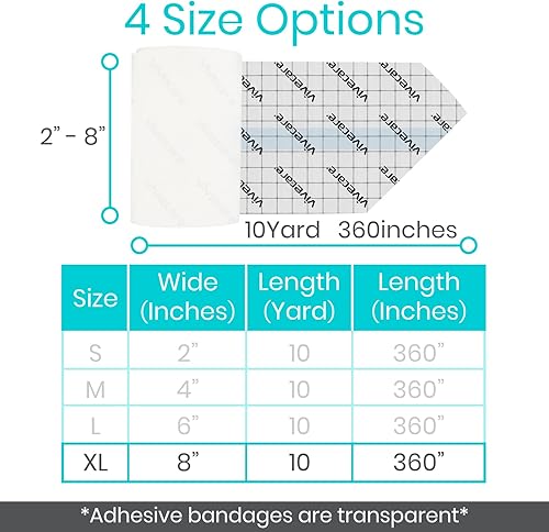 Miniatura 6 de ViveCare - Vendaje de película transparente impermeable de 2 pulgadas x 10 yardas, envoltura de cuidado posterior de tatuajes para recuperación,