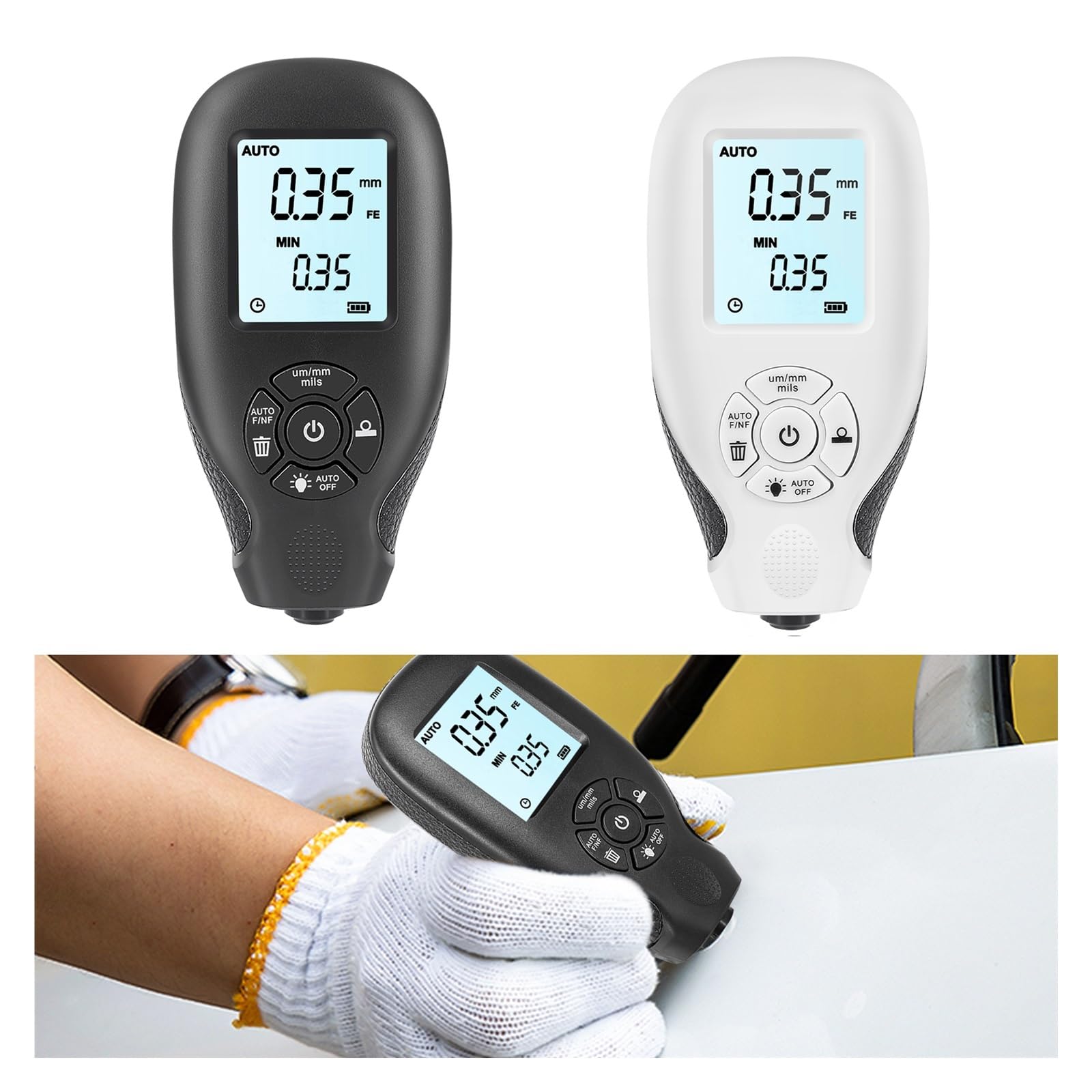 JOFUUM HW300-MAX 0-2000UM Misuratore Di Spessore Del Rivestimento Tester Di Spessore Del Film Di Per Auto Strumento Di Misurazione Del Rivestimento Per Auto Durevole Nero