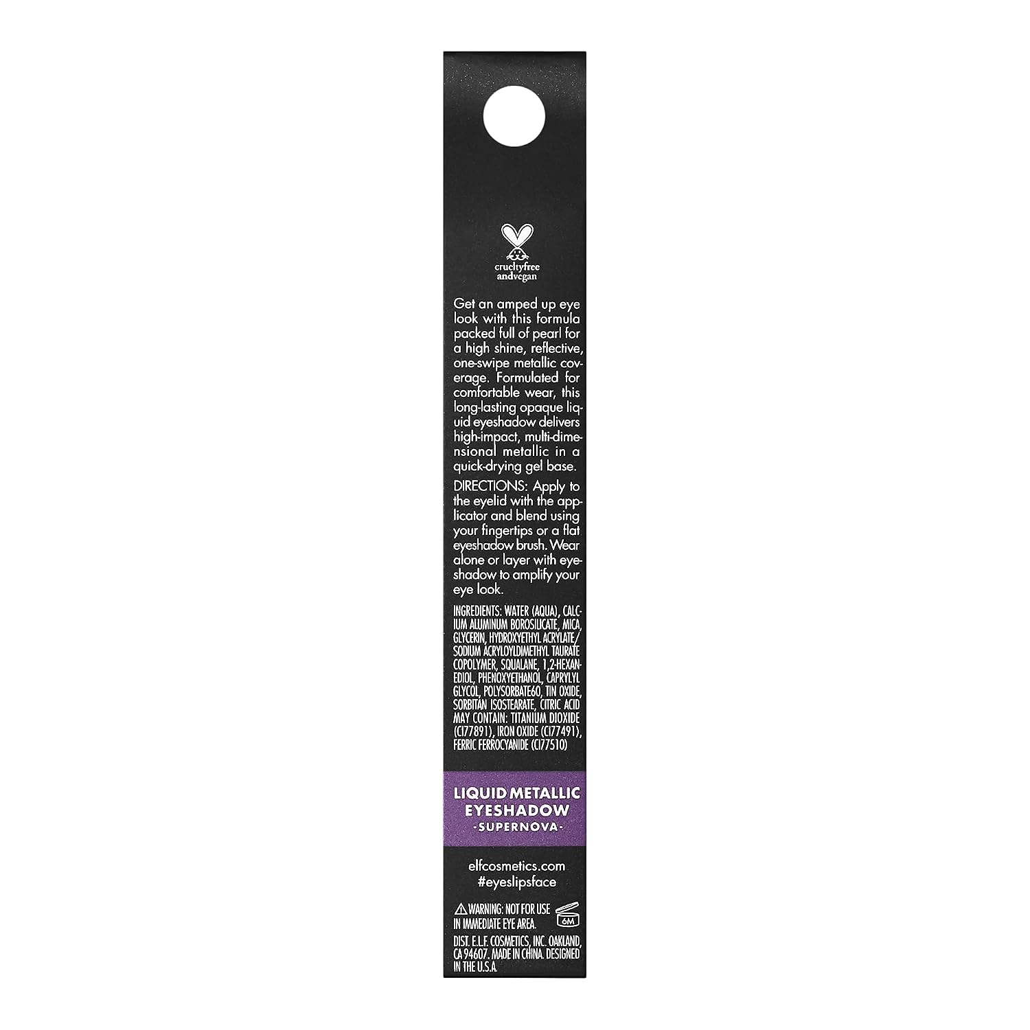 e.l.f. Liquid Metallic Eyeshadow, Gel Formula, High-Impact Multi-Dimensional Finish, One-Swipe Coverage, Supernova, 0.1 Fl Oz (3mL)