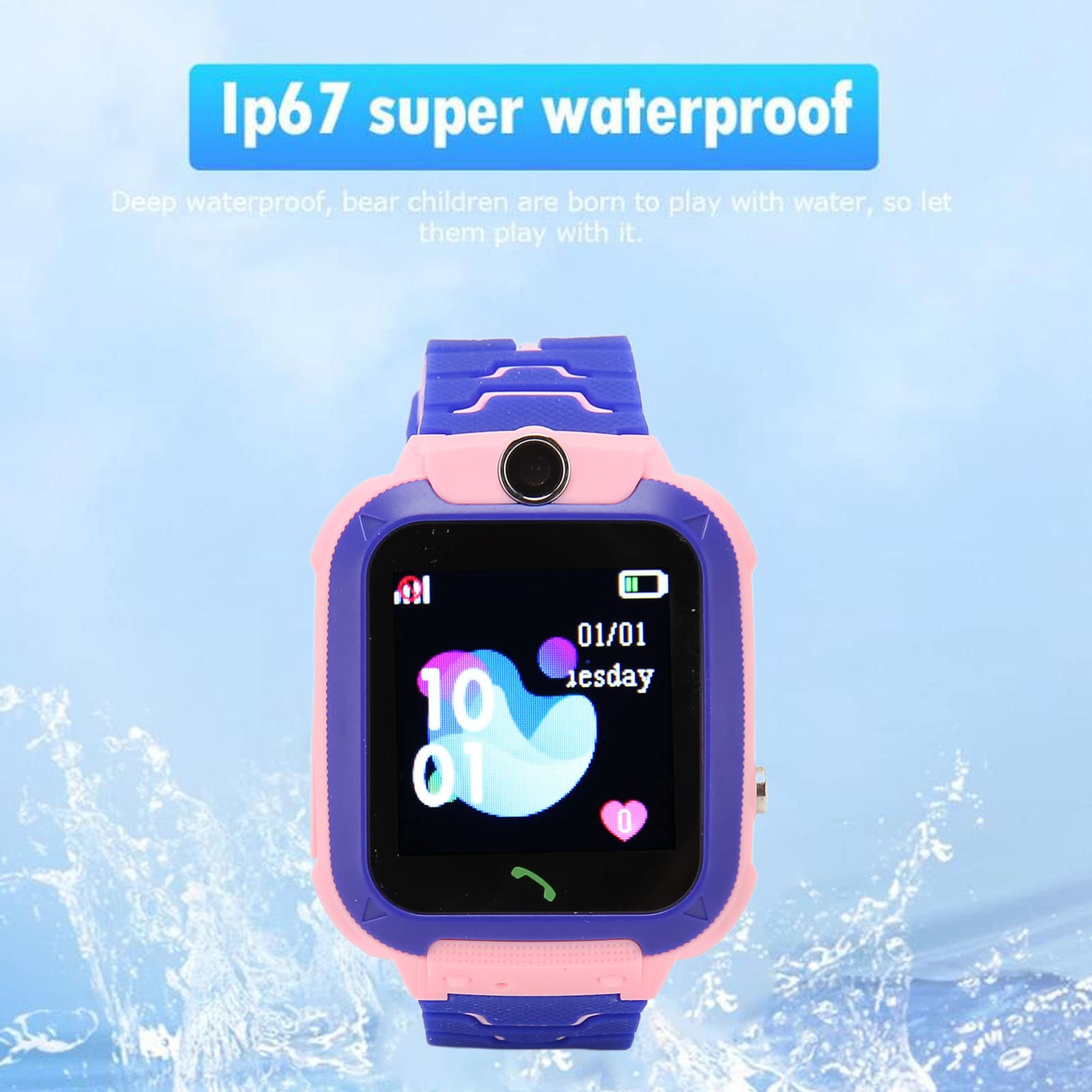 Inteligentny Zegarek, Smartwatch dla Dzieci dla Chłopców Dziewcząt, Zegarek dla Dzieci z Telefonem Komórkowym z 2-kierunkową kamerą Odtwarzacz Muzyki Wideo Zegar SOS, Zabawki dla