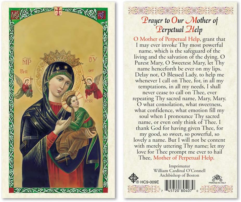 Prayer to Our Mother of Perpetual Help Laminated Prayer Cards- Pack of 25-