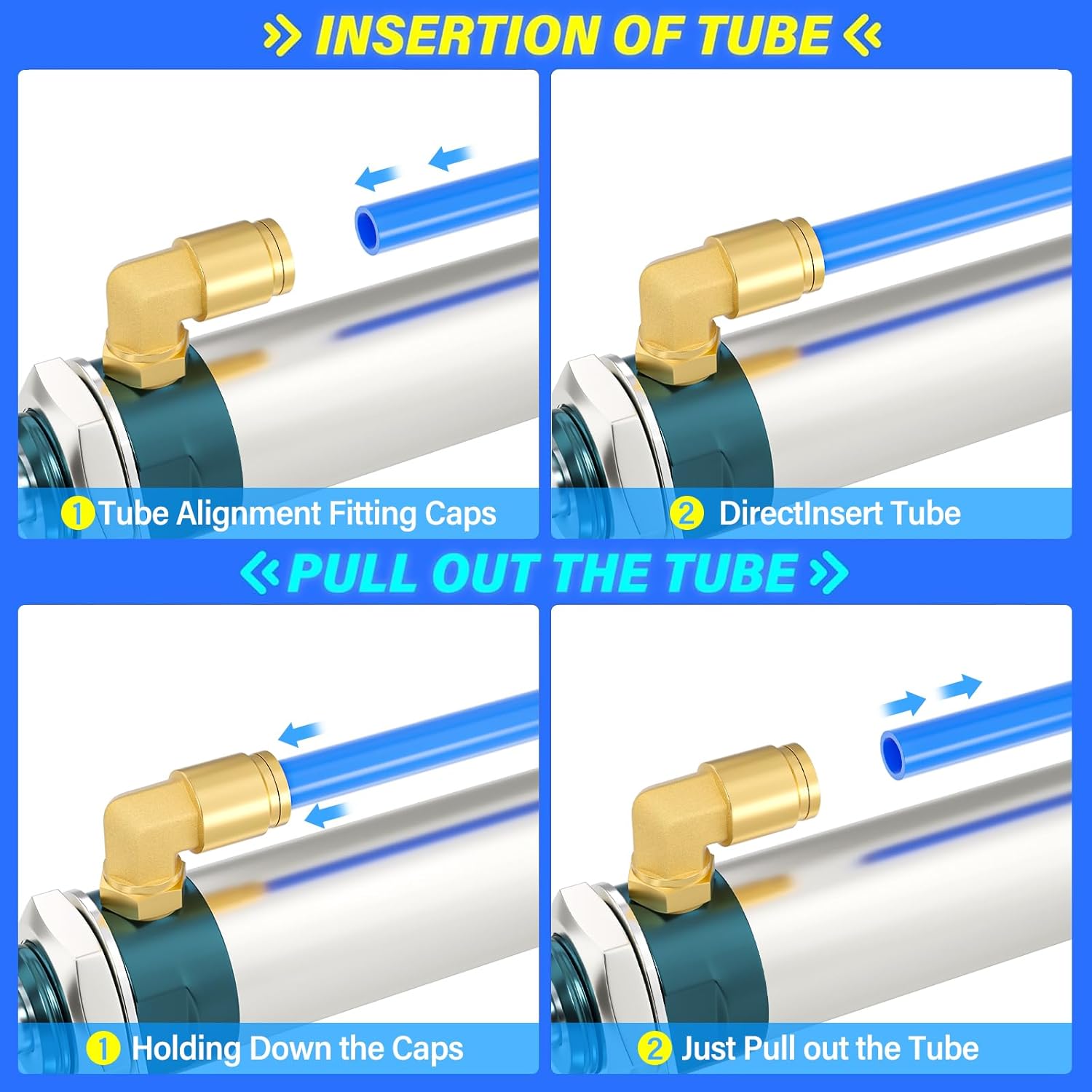 TAILONZ PNEUMATIC DOT Brass Elbow and Straight Combination 3/8"OD x 1/4"NPT Thread Push to Connect Fittings Air Brake Pipe Fittings for Cars, Trucks, Air Brake Systems, Etc. (Pack of 12)