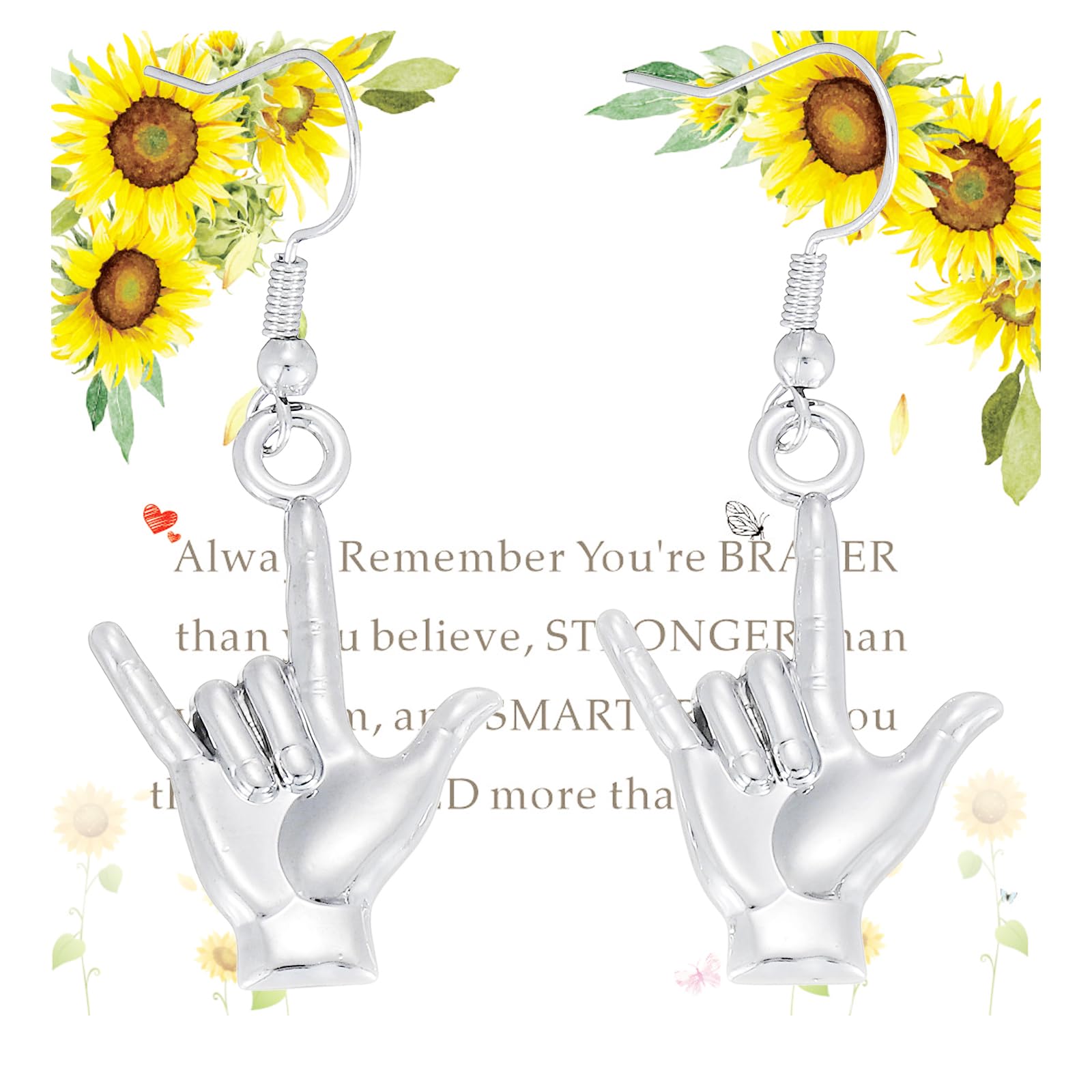 Sign Language Earrings Gifts for Women Earrings Friends Teachers Students Deaf Interpreter I Love You Asl Earrings