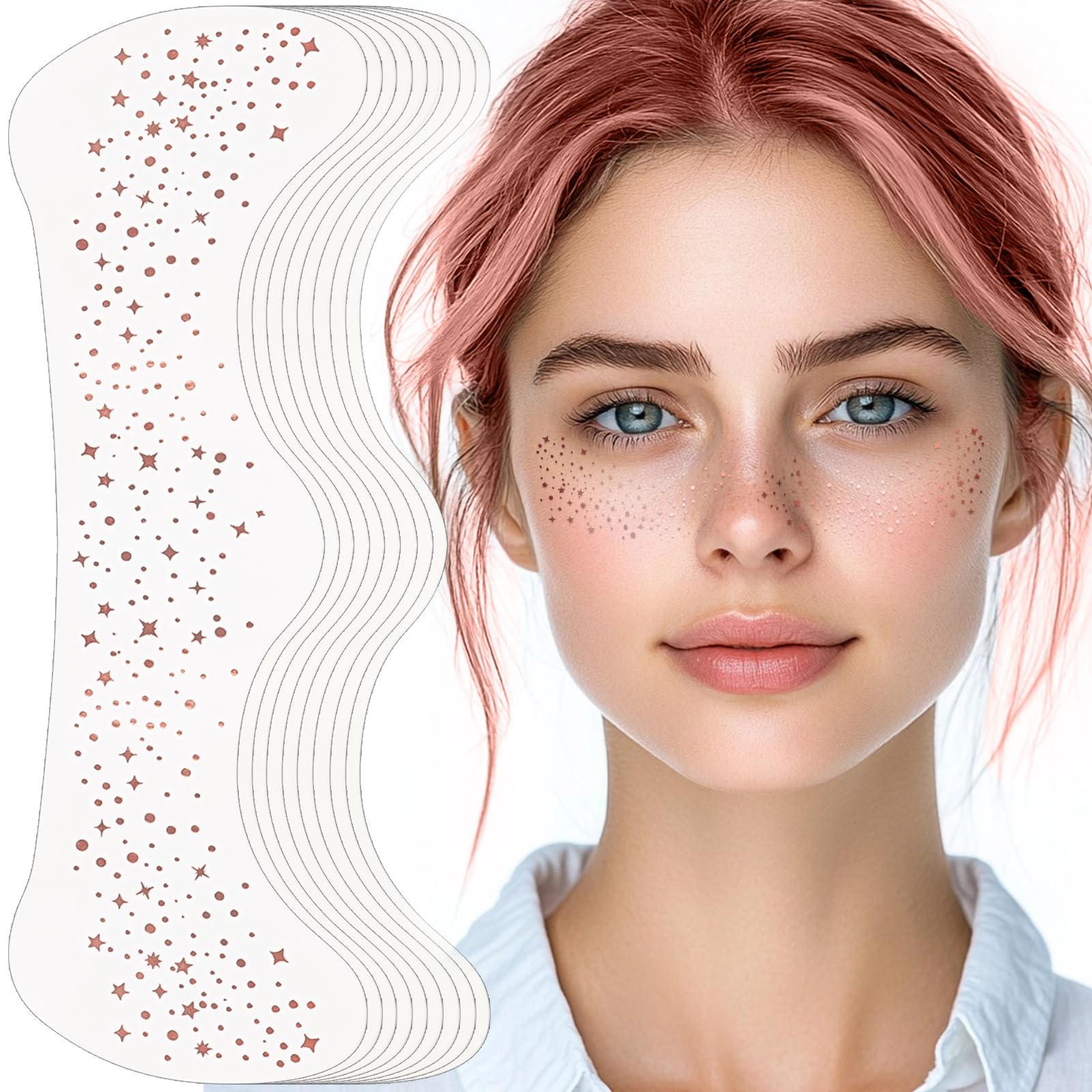 YGQQOY Glitter Freckles Face Tattoo