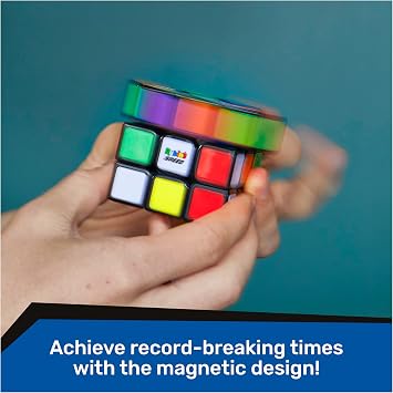 Rubiks Cube, 3x3 Magnetic Speed Cube, Problem-Solving Brain Teaser, Classic Color-Matching Puzzle, Fidget Toy, Sensory Puzzle for Adults, Teens, Kids, for Ages 8 & Up