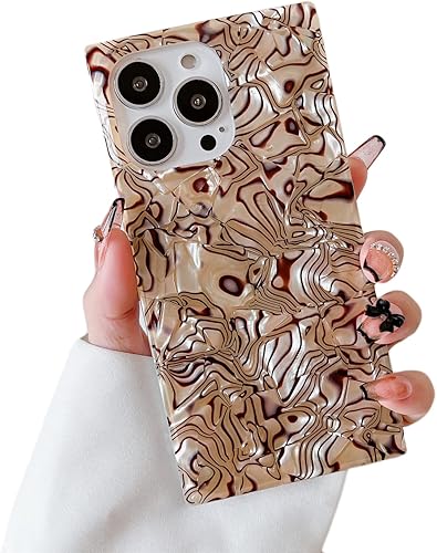 Miniatura 3 de COCOMII Funda cuadrada compatible con iPhone 11 Pro Max, lujosa, delgada, brillante, perla opalescente, purpurina iridiscente, fácil de sostener,