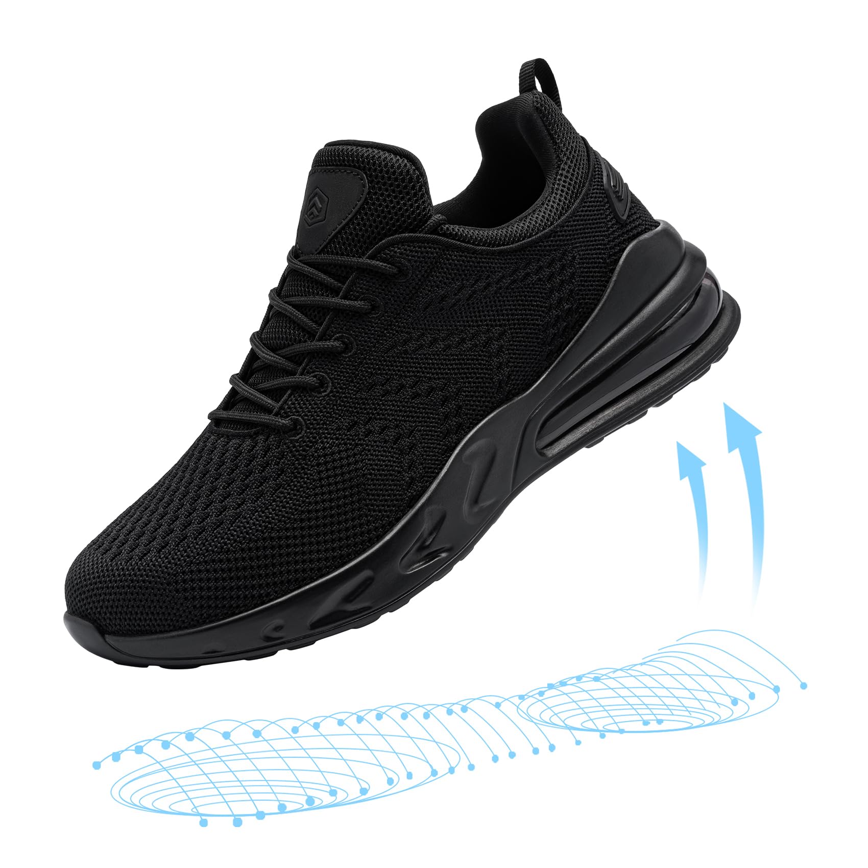 LARNMERN Chaussure Homme Impermeabilisant Chaussures de Travail Cuisine Chef Running Sports Homme Confortable AntidéRapantes Maille Baskets (Neuf Noir,43)