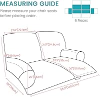 Vista 6 de Funda para sofá biplaza reclinable, 2 asientos elástica reclinable, funda de sofá reclinable con bolsillo lateral, fundas elásticas antideslizantes