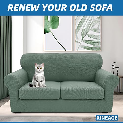 Vista 152 de XINEAGE Funda reclinable de 4 piezas de jacquard elástica con bolsillo, protector de silla reclinable lavable para niños, mascotas, perros y gatos