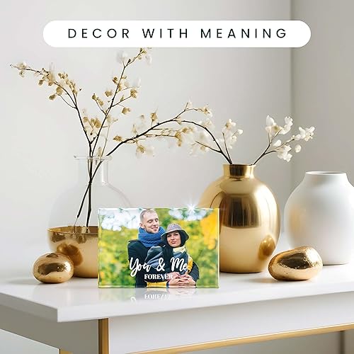 Miniatura 7 de ACRYLUXE Regalo de foto personalizado para parejas, imagen de casado para siempre, 4 x 6 pulgadas, acrílico transparente grueso, decoración de