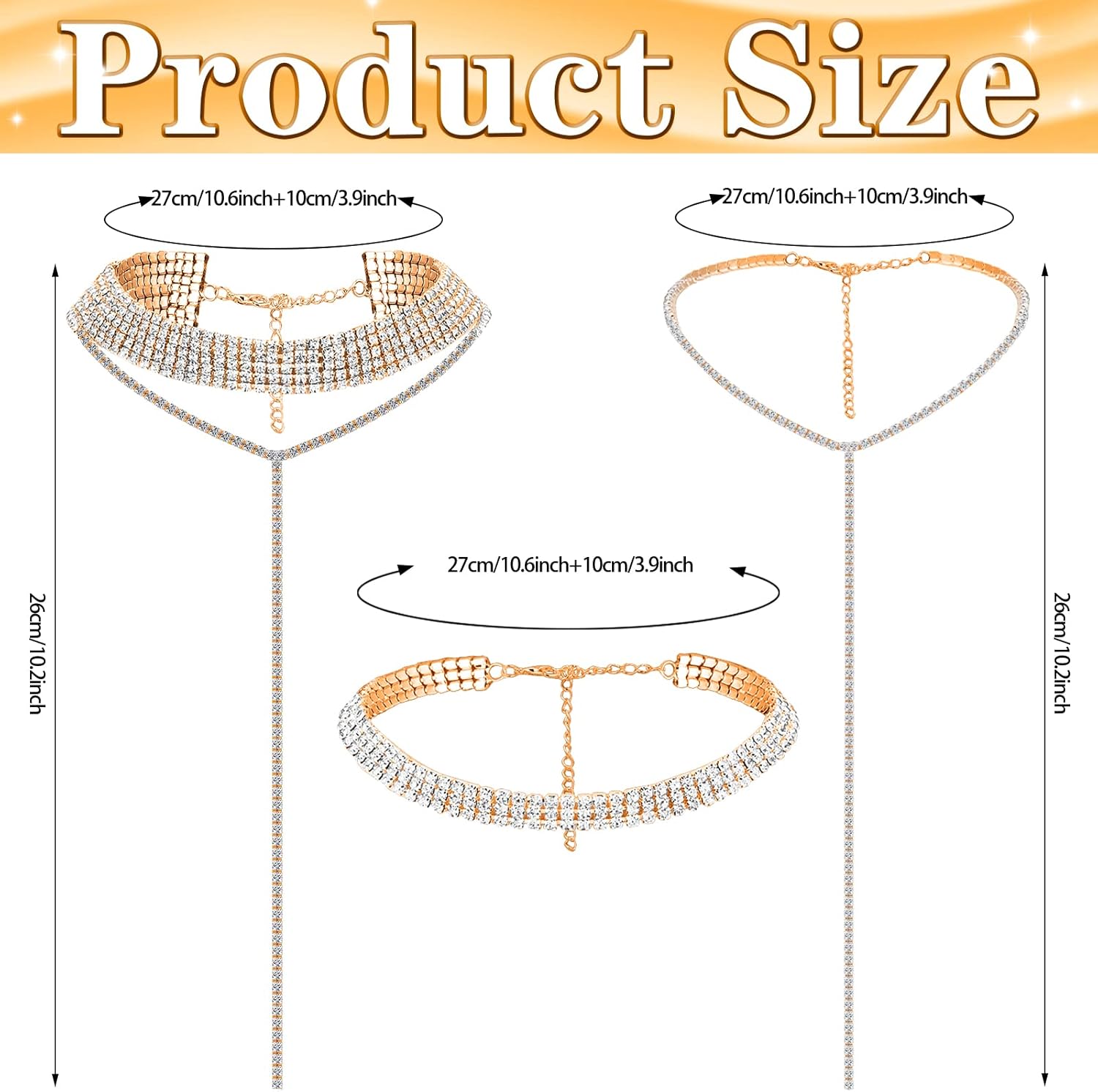 Hicarer 9 Pcs Rhinestone Jewelry Set for Women Rhinestone Necklace Bracelet Bangle Earring for Bride Wedding Party Accessory