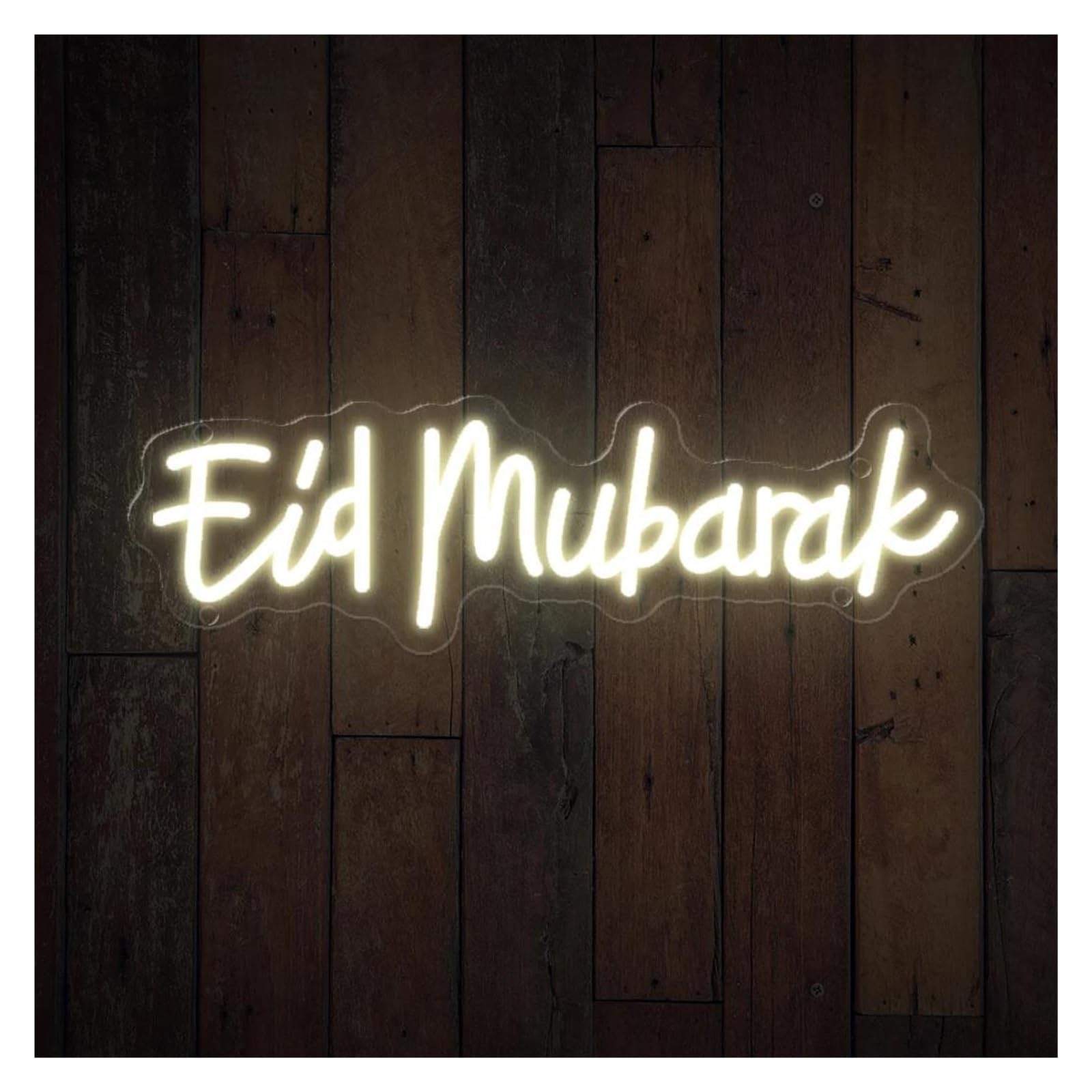 Insegna al neon "Eid Mubarak" per insegne al per neon Ramadan LED luci decorative da parete per stanze 11,8 cm x 39