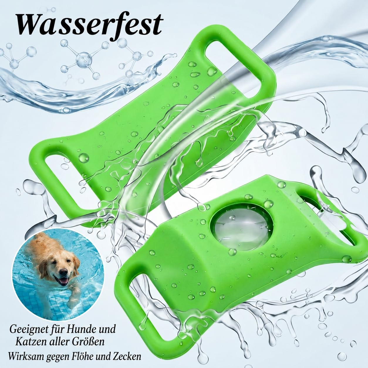 Fell-Freund TickGuard Clip- Fellfreund Zeckenhalsband für Hunde, Verstellbares Halsband Zubehör mit Ätherischen Ölen, Wasserfester Schutzclip für Spaziergang Garten und Outdoor (Blau,2 Stück)