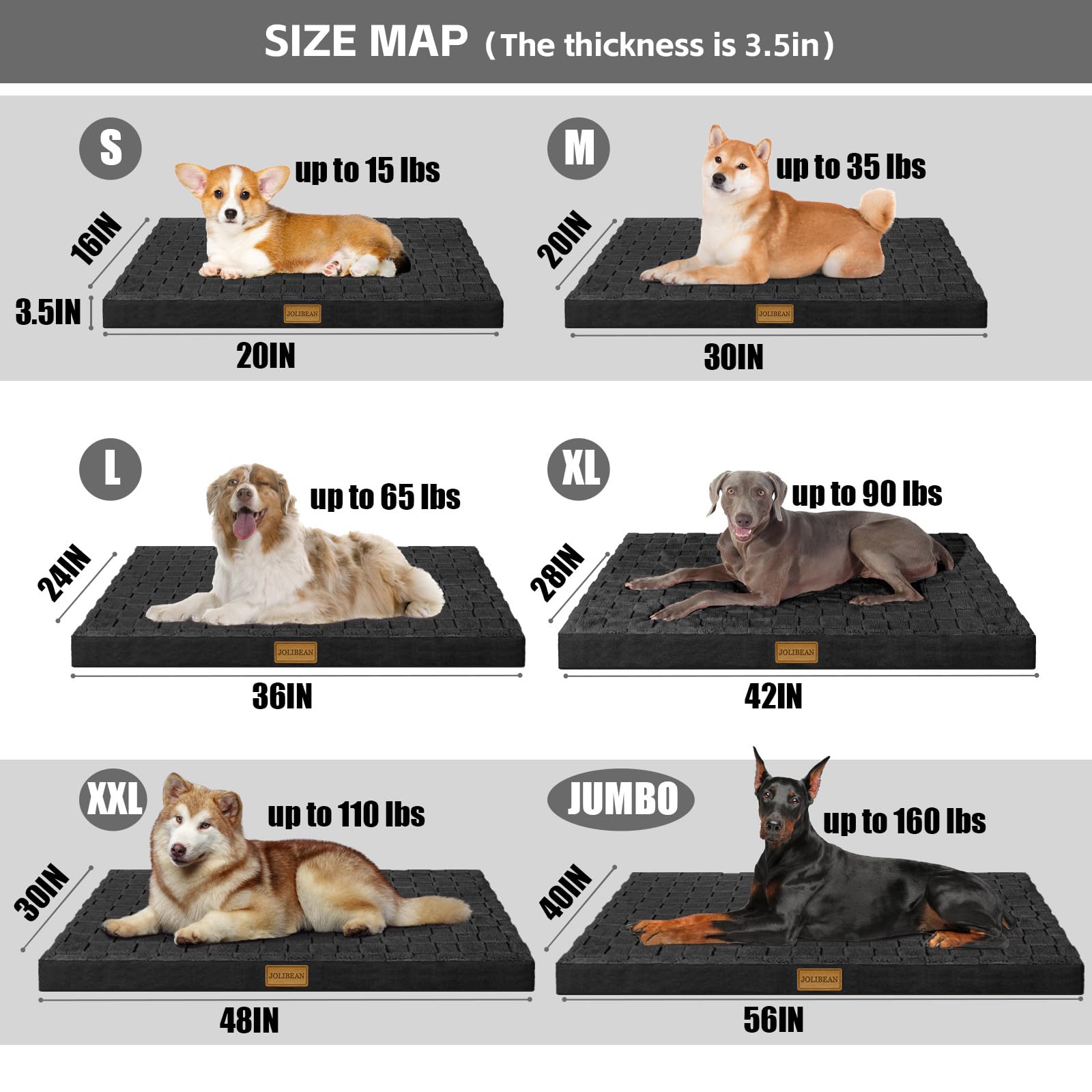 Cama Perro Extra Grande Ortopédica, Colchoneta Perro de diseño a Cuadros, Sofá Perro con Espuma De Caja De Huevos, Impermeable Lavable Desenfundable, 142x102cm, Negro