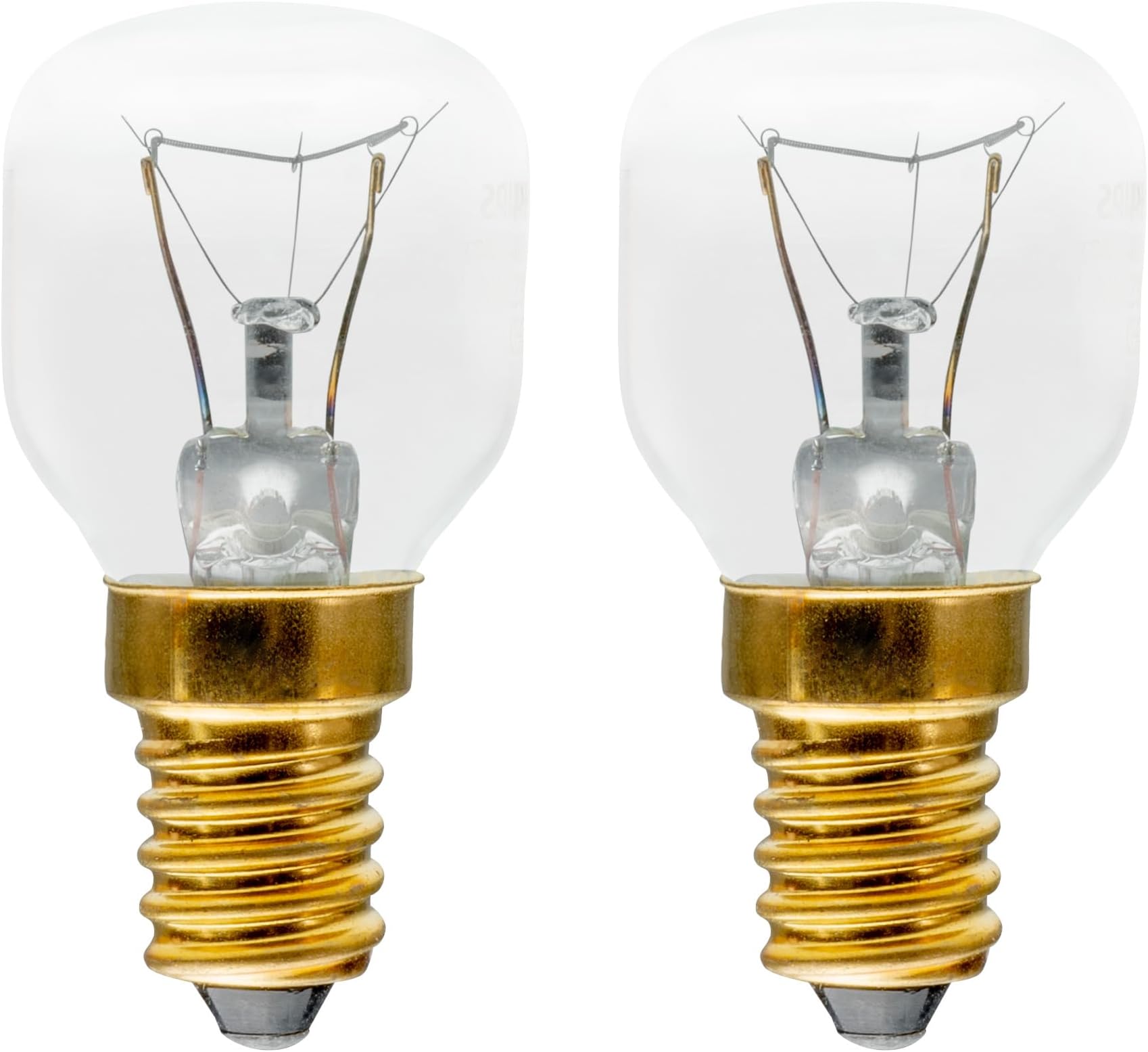 PHILIPS 2 x Oven 40w Lamp SES E14 Small Screw Cap 300Ã‚° Cooker Light Bulb Fits AEG/Bosch/Siemens/Neff/Hotpoint, gold