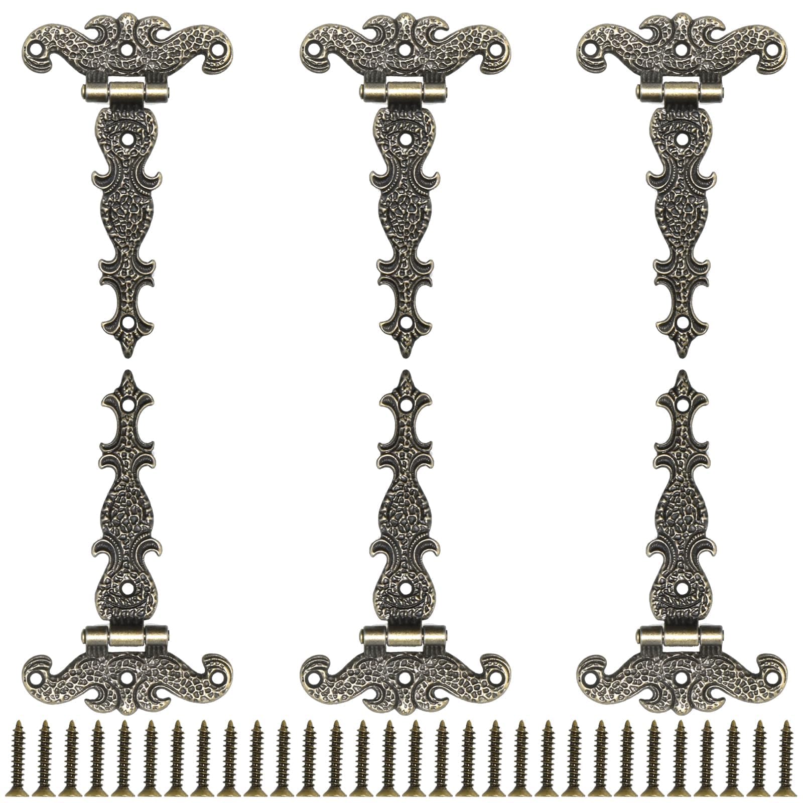 Vintage T-Shape Hinges - Decorative Cabinet Hardware -7