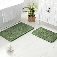 Vista 101 de MIULEE - Juego de 2 tapetes para baño, absorbentes, microfibra esponjosa y gruesa, con reverso antideslizante, lavable a máquina, para baño, ducha