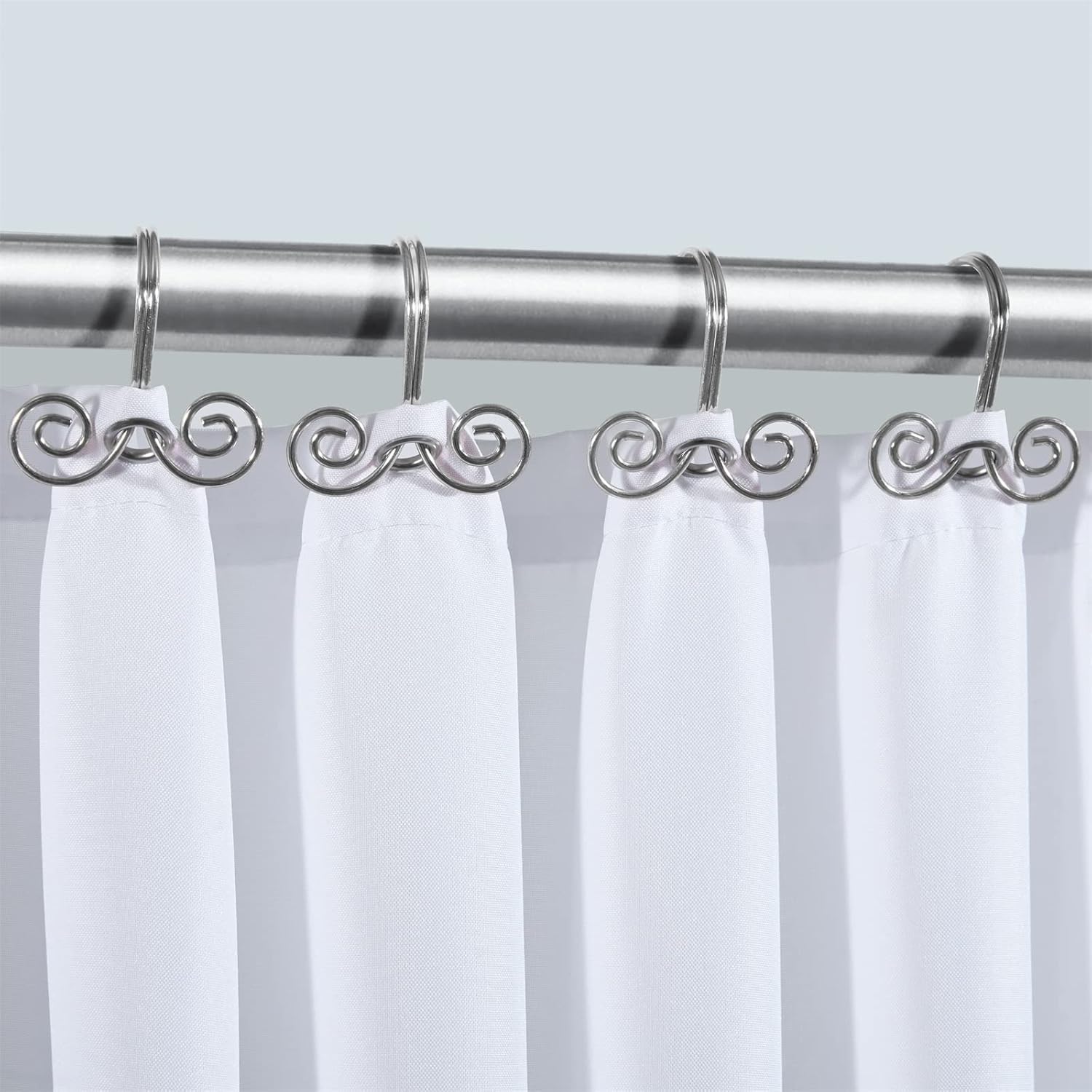 YoKii Retro Swirl Decorative Shower Curtain Hooks Rings Set of 12, Rust Proof Metal Simple Unique Cute Copper Shower Hooks Ring Bathroom Curtain Hangers Bath Accessories : Home & Kitchen
