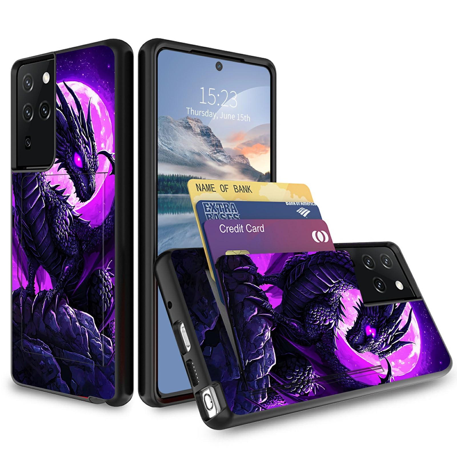 HEAKIERG for Samsung S25 Ultra 5G 6.9" Wallet Case with Card Holder, Dual Layer Protection Full Body Shockproof Kickstand Phone Case for Samsung