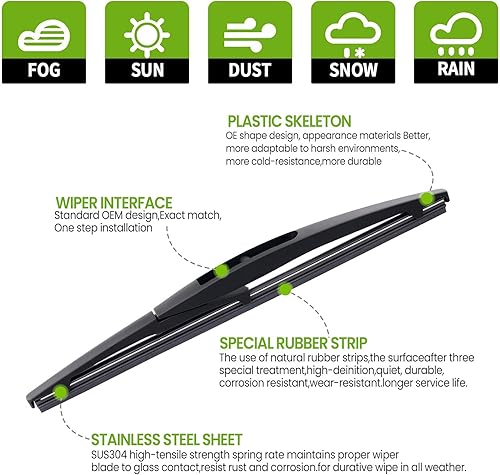 Vista 34 de PARRATI® Repuesto de limpiaparabrisas trasero de 14 pulgadas para Volvo V70 2008-2010 2017-2021 V90 2019-2022 XC40 2016-2022 XC90/2007-2013