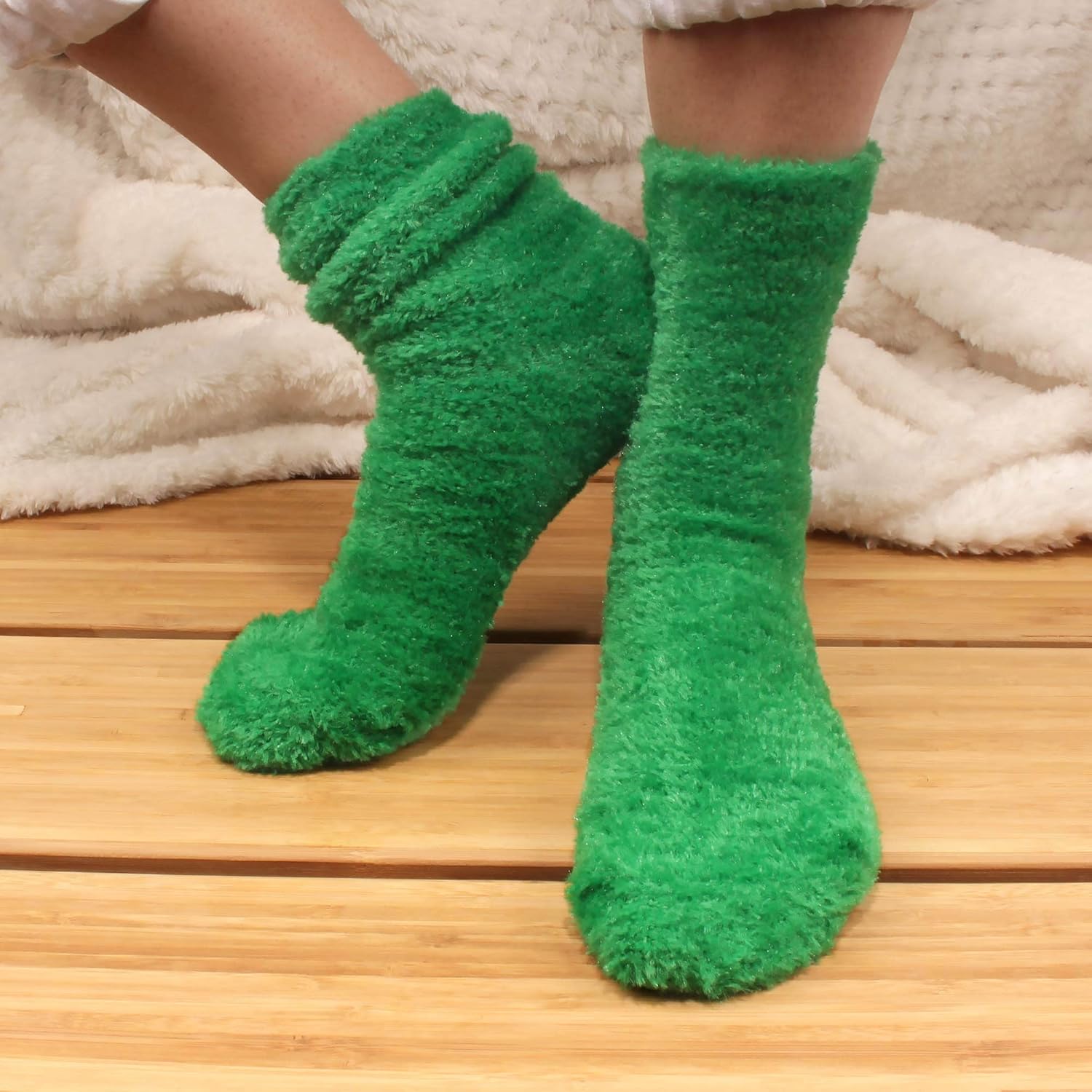 BambooMN Women's Super Soft and Cozy Feather Light Fuzzy Socks - Multiple Color Options