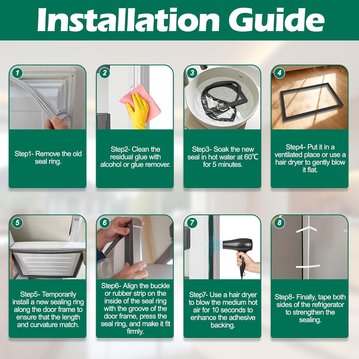 UPGRADED WR14X10237 Refrigerator Door Gasket Replacement Compatible with GE Refrigerator Parts, Replaces WR14X10231 1477081 AP4315423 PS1766142 EAP1766142 Freezer Door Seal