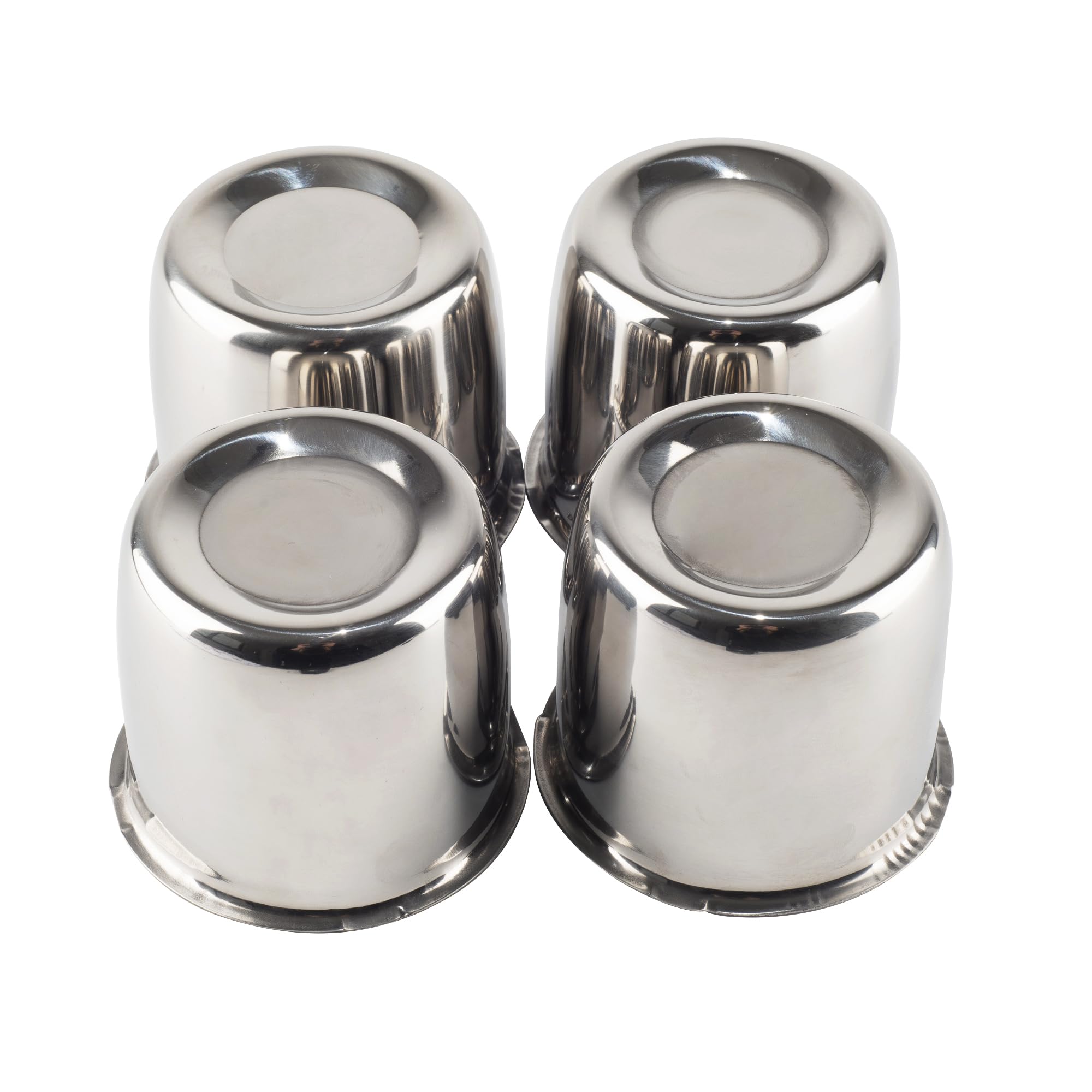 Photo 1 of Rtrhinotuning Stainless Steel Push Through Center Caps 3.31" for Trailer Truck Rv Wheel Rims Chrome Trailer Hub Cap 3.03" Hight 4 PCS Wheel Center Caps