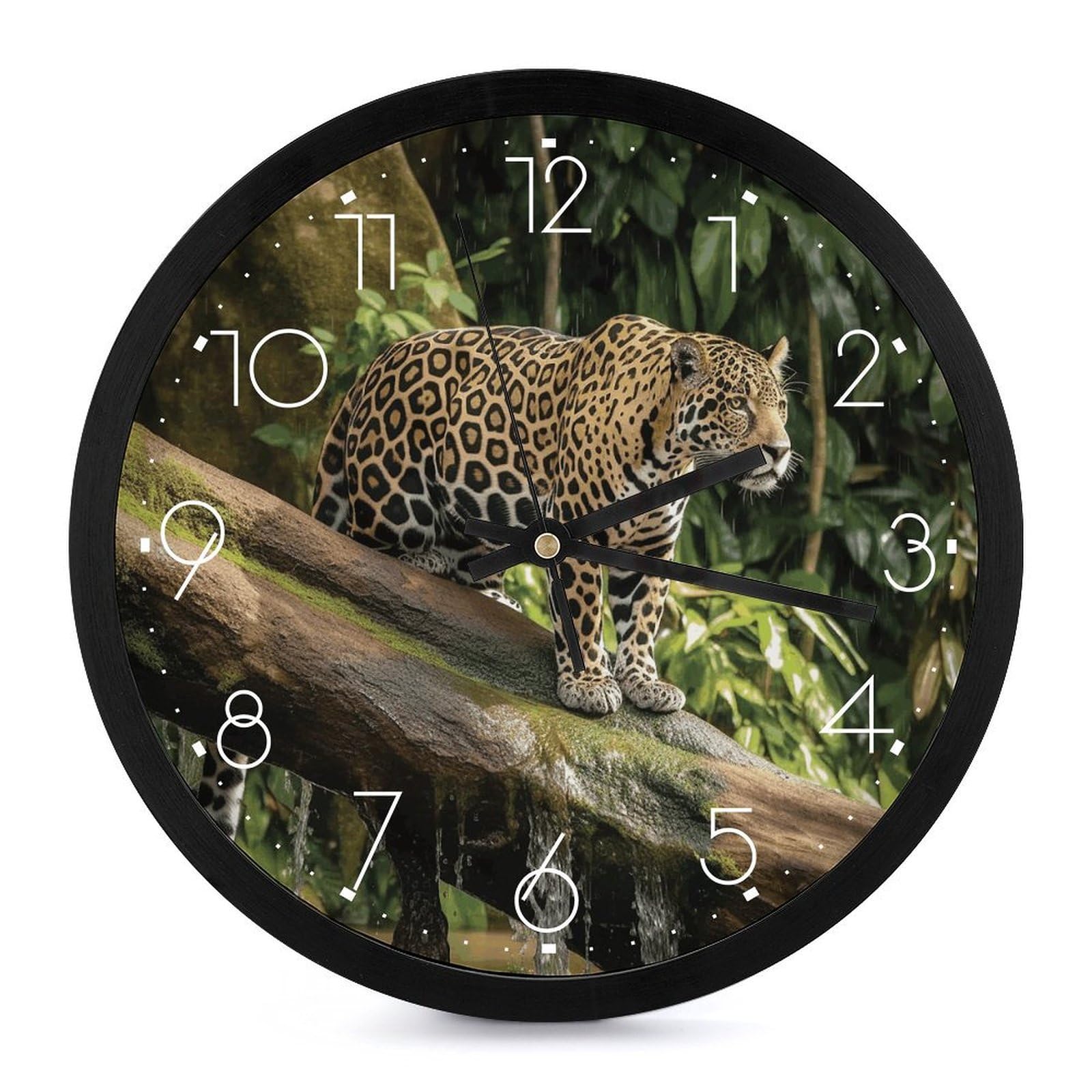 Horloge murale moderne style élégant et simple Jaguar au motif chat raffiné