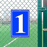 Vista 2 de Premium Aluminum Number Signs 1, Metal 12" X 8" Blue Numbered Signs Outdoor for Parking Lots, Floor, Dock, Court, Aisle, Field, High Visibility, No