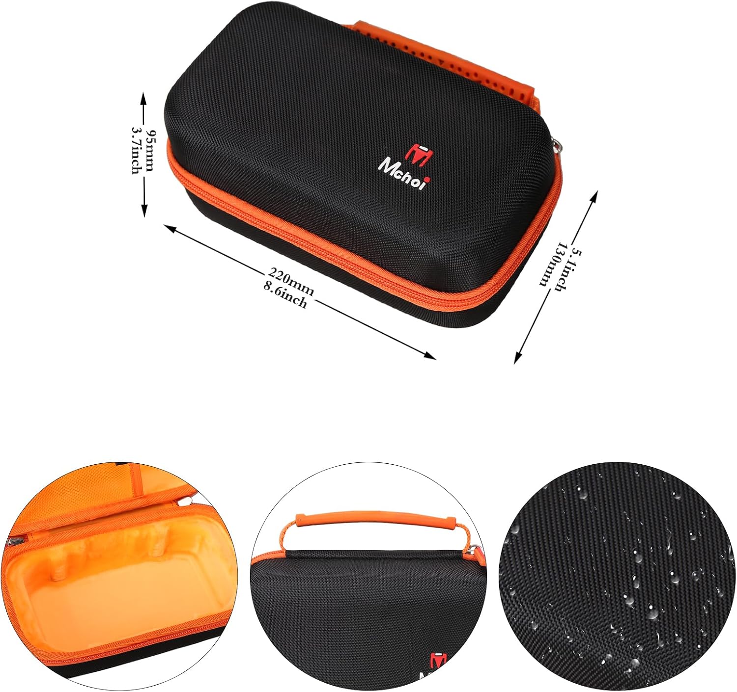 Mchoi Hard Carrying Case for AstroAI S8 1500A Jump Starter - EVA Shockproof Storage Box with Zipper, 8.6x5.1x3.7 Inches, Case Only