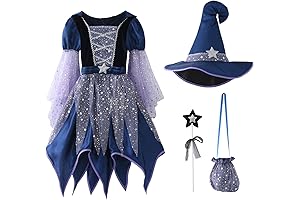 Children Girls Halloween Witch Cosplay Role-Playing Costume Dress Up Set